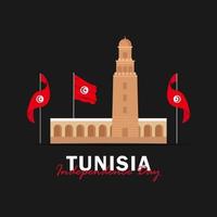 Vector of Independence Day with Tunisia Flags.