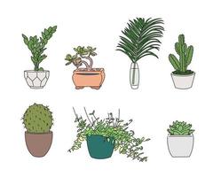 plant pot. hand drawn style vector design illustrations.