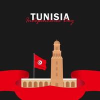 Vector of Independence Day with Tunisia Flags.