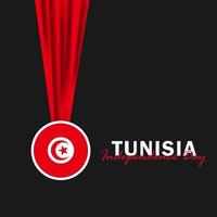 Vector of Independence Day with Tunisia Flags.