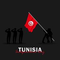 Vector of Independence Day with Tunisia Flags.