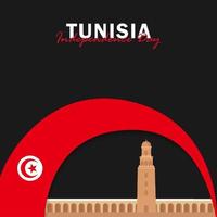 Vector of Independence Day with Tunisia Flags.