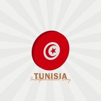 Vector of Independence Day with Tunisia Flags.