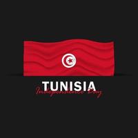 Vector of Independence Day with Tunisia Flags.