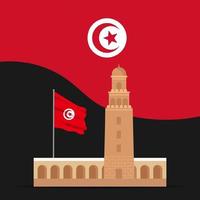 Vector of Independence Day with Tunisia Flags.