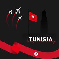 Vector of Independence Day with Tunisia Flags.