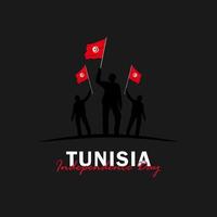 Vector of Independence Day with Tunisia Flags.