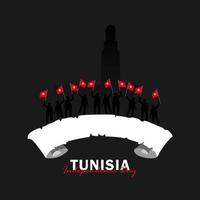 Vector of Independence Day with Tunisia Flags.