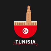 Vector of Independence Day with Tunisia Flags.