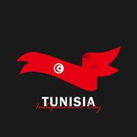 Vector of Independence Day with Tunisia Flags.