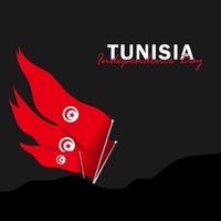 Vector of Independence Day with Tunisia Flags.