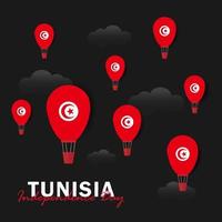 Vector of Independence Day with Tunisia Flags.