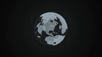 abstracte achtergrond met rotatie van lichte aardebol video