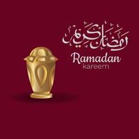 Ramadan Kareem Arabic calligraphy with traditional Islamic ornaments. Vector Illustration