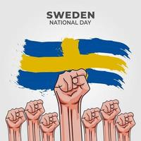 Sweden National Day. Celebrated annually on June 6 in Sweden. Happy national holiday of freedom. Swedish flag. Patriotic poster design. Vector illustration