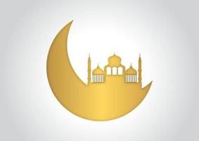 Fondo decorativo de ramadan kareem en oro y blanco. vector