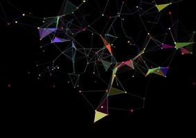 colourful low poly background with plexus design vector