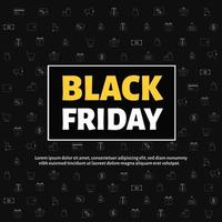 Black friday banner. Vector illustration in flat style.