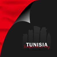 Vector of Independence Day with Tunisia Flags.