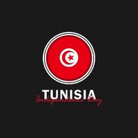 Vector of Independence Day with Tunisia Flags.