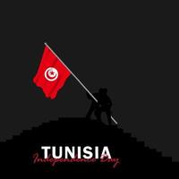 Vector of Independence Day with Tunisia Flags.