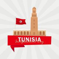 Vector of Independence Day with Tunisia Flags.