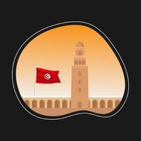 Vector of Independence Day with Tunisia Flags.