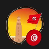 Vector of Independence Day with Tunisia Flags.