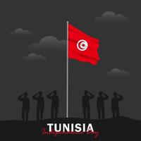 Vector of Independence Day with Tunisia Flags.