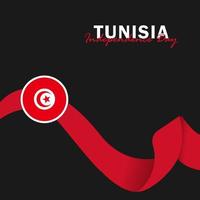 Vector of Independence Day with Tunisia Flags.