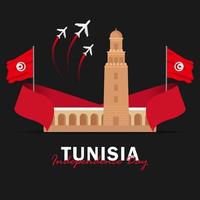 Vector of Independence Day with Tunisia Flags.