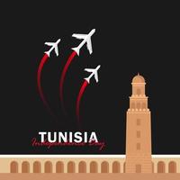 Vector of Independence Day with Tunisia Flags.