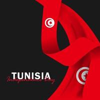 Vector of Independence Day with Tunisia Flags.