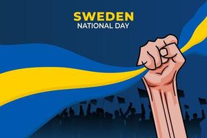 Sweden National Day. Celebrated annually on June 6 in Sweden. Happy national holiday of freedom. Swedish flag. vector