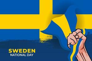 Sweden National Day. Celebrated annually on June 6 in Sweden. Happy national holiday of freedom. Swedish flag. vector