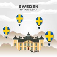 día nacional de suecia. se celebra anualmente el 6 de junio en suecia. feliz fiesta nacional de la libertad. bandera sueca. vector
