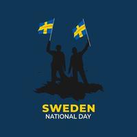 Sweden National Day. Celebrated annually on June 6 in Sweden. Happy national holiday of freedom. Swedish flag. vector