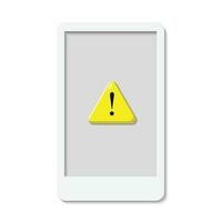 Paper cut Smartphone with Warning Icon, layered minimal background. Paper art style of cover design for business banner template and material design. vector