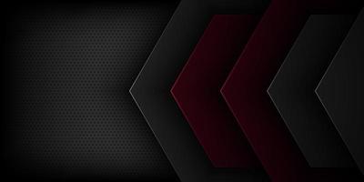 Black abstract vector background with overlapping characteristics.