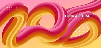 Fashion red yellow gradient curve fluid abstract background vector