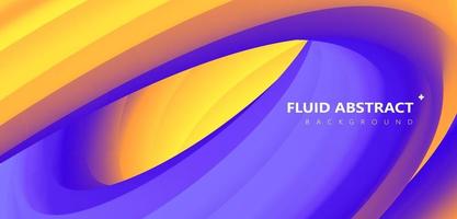 Trendy yellow purple gradient curve flow abstract background vector