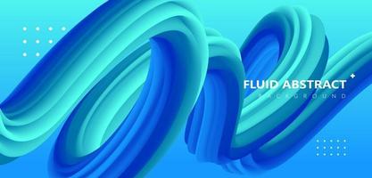 Trendy green blue gradient curve fluid abstract background vector