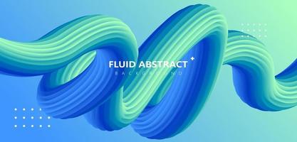 Fashion green blue gradient curve fluid abstract background vector