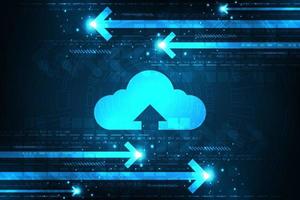 Cloud interface that shows data uploading to the internet. vector