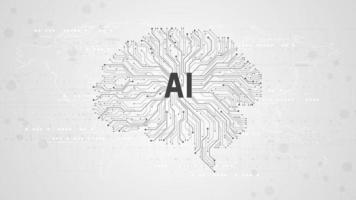 AI intelligent operating system on gray background. vector