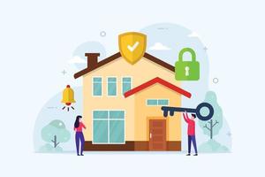 Home security protection design concept smart house vector