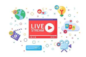 Live stream producing tools concept icon vector