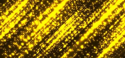 Abstract technology futuristic yellow magic particle lines, light sparkling glitter on dark background vector