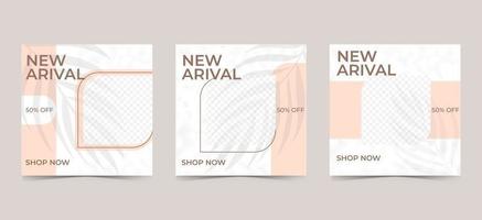 Editable minimal square banner template. social media post and web internet ads with photo collage for promotion. vector