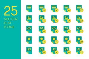 documentos y archivos conjunto de iconos de vector plano
